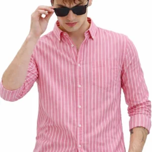 Printed Striped Stylish Latest Formal Plus Size Shirt for Men's